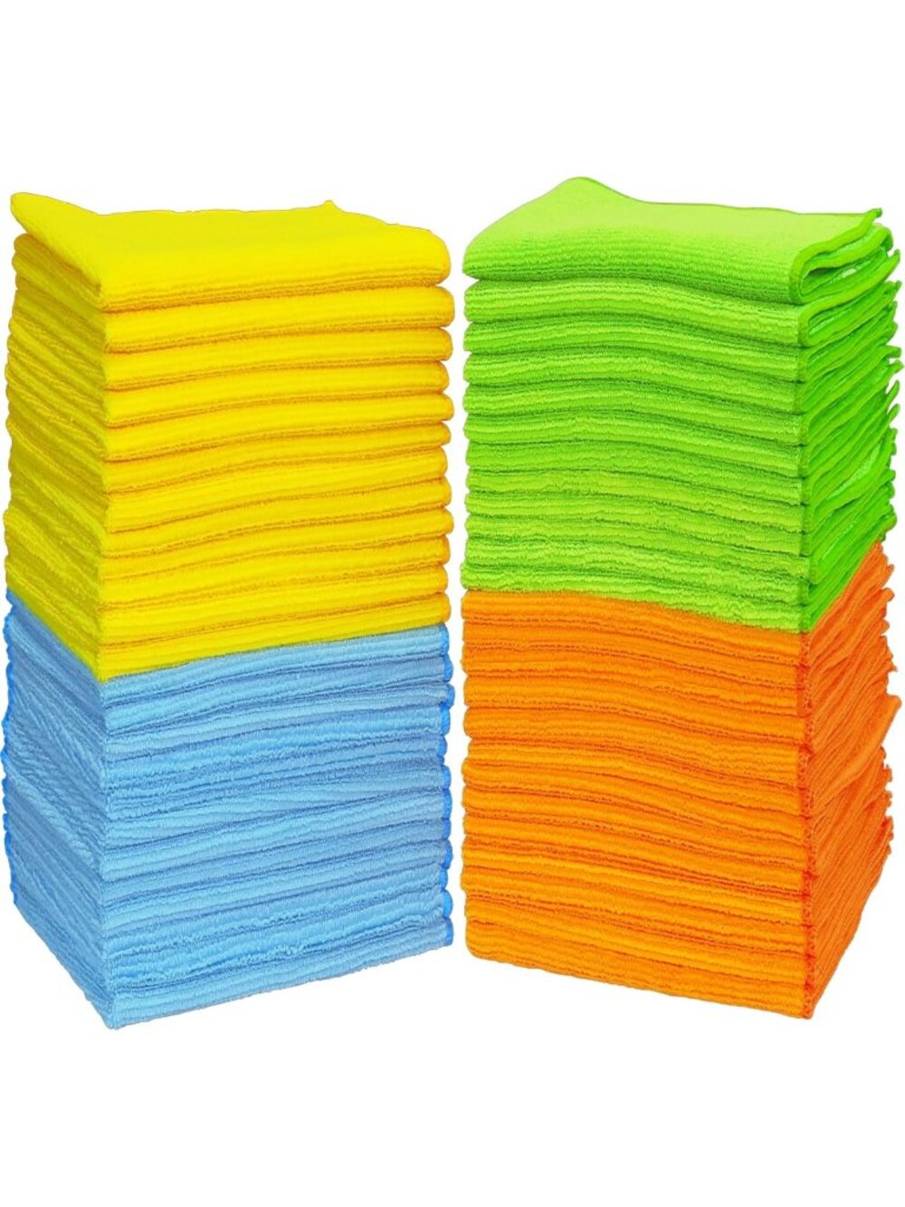 12x16 Microfiber Cleaning Cloths - 50 Pack, 4 Vibrant Colors for Easy Cleaning